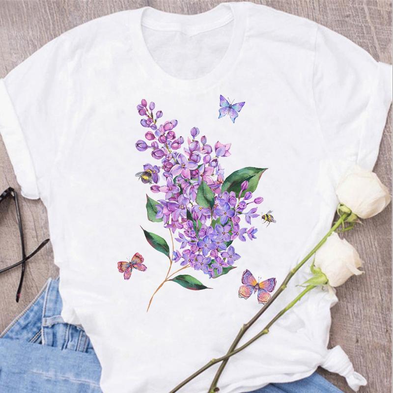 New Red Rose Print Women T Shirt Black T Shirt Harajuku Korean Style Graphic Tops Kawaii Female T-shirt Tops Women T Shirts