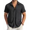 Summer Men's Striped Color Blocked Casual Short Sleeved Shirt
