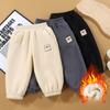 Children's Plus Velvet Pants Autumn and Winter Boys and Girls All-in-one Velvet Casual Pants Sweatpants