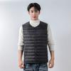 Men's 90 Fleece Solid Color New Men's V-neck Crew Neck Vest Down Jacket Vest Large Size Jacket