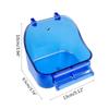 Transparent Bird Food Tray Bath Box Parakeet Caged Bird Bathing Tub with Standing Perch for Small Birds Canary Budgies Parrots