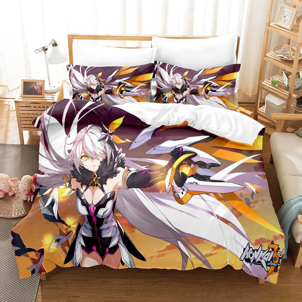 Game Honkai Impact 3 Bedding Set Single Twin Full Queen King Size Bed Set Adult Kid Bedroom Duvet Cover Sets Anime Bed Sheet Set