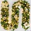 2.7M Christmas Rattan Garland Artificial Tree Rattan Hanging Ornaments Home Fireplace Stairs Wall Door Christmas Decoration
