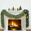 Hot Handmade Christmas Garland,Artificial Cedar Needles Green Seasonal Garland For Christmas TV Cabinet Winter Holiday Decor