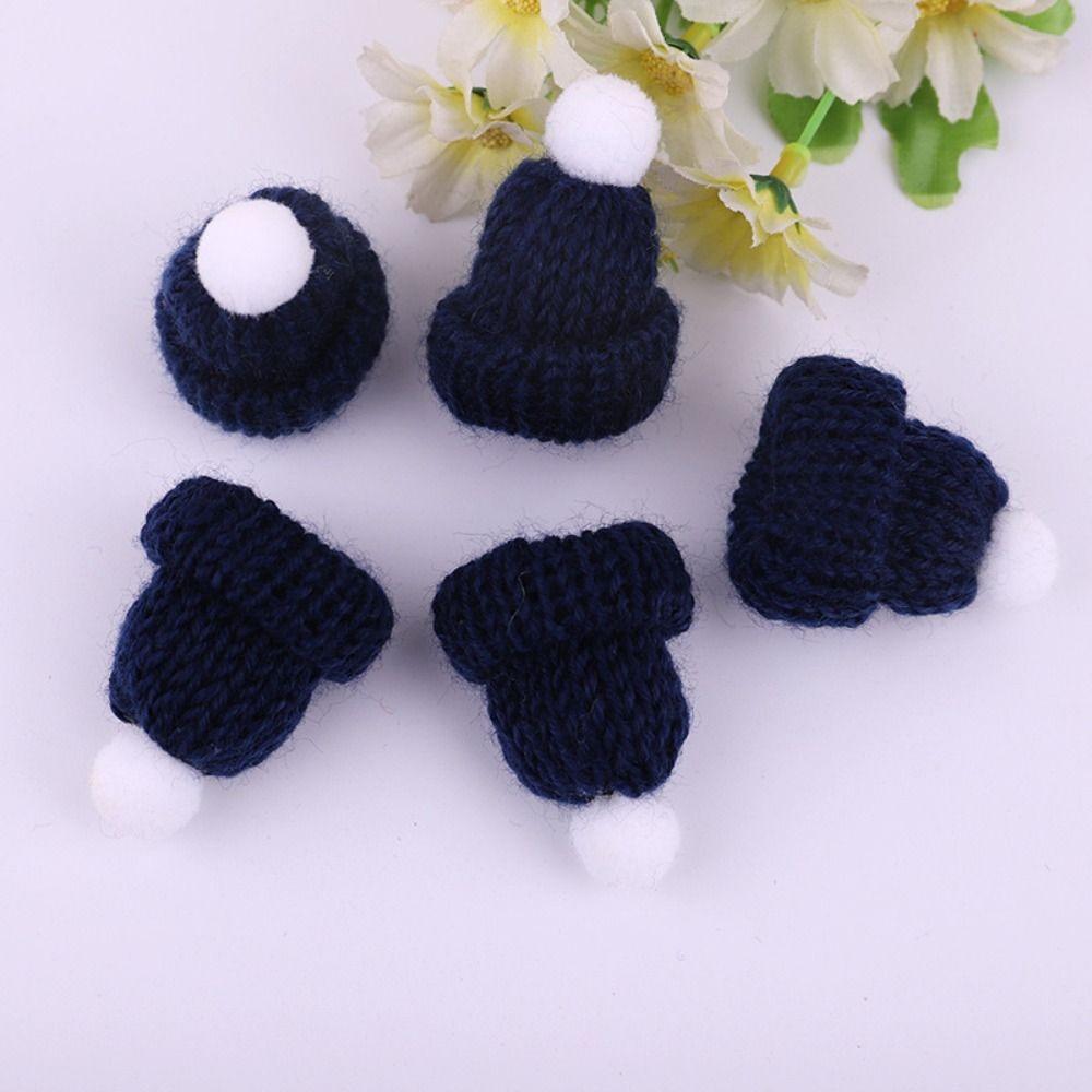 20pcs Yarn Doll Hats Knitting DIY Sewing Crafts Mini Party Cap  Christmas