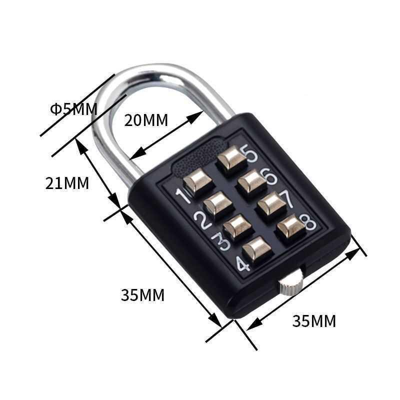 8 Position Push Button Combination Padlock,5 Position Locking Mechanism,Gym Locker Toolbox Combination Padlock