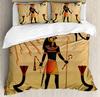 Hieroglyphic Carvings Ancient Egyptian Temple 3pcs Bedding Set For Double Bed Home Textile Duvet Cover Quilt Cover Pillowcase