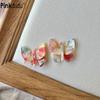 Sweet Rainbow Butterfly Zinc Alloy Earrings Romance Acrylic Trendy Stud Earrings Women PD2242