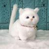 Fluffy Simulation Cat Plush Toy Cute Imitation Cat Plush Doll Plush Cats with Sound  Easter Gifts