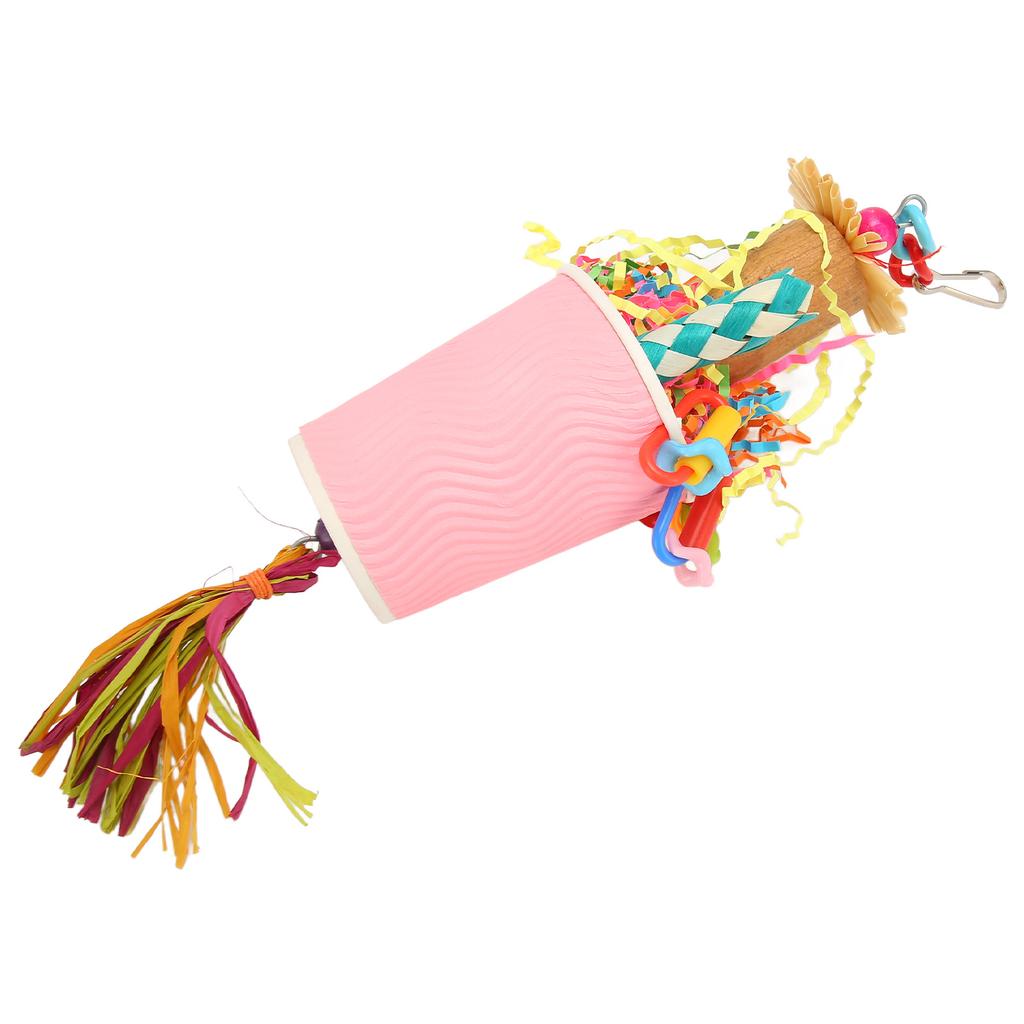 Parrot Foraging Shredding Toy Bird Hanging Toys Parrot Foraging Trap Cup Paper Shred Toy for