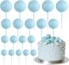 20 Pcs Mini Balloon Cake Topper Decorations with Gold Balls On Sticks - Cake Picks for Birthday, Wedding, and Party Decorations