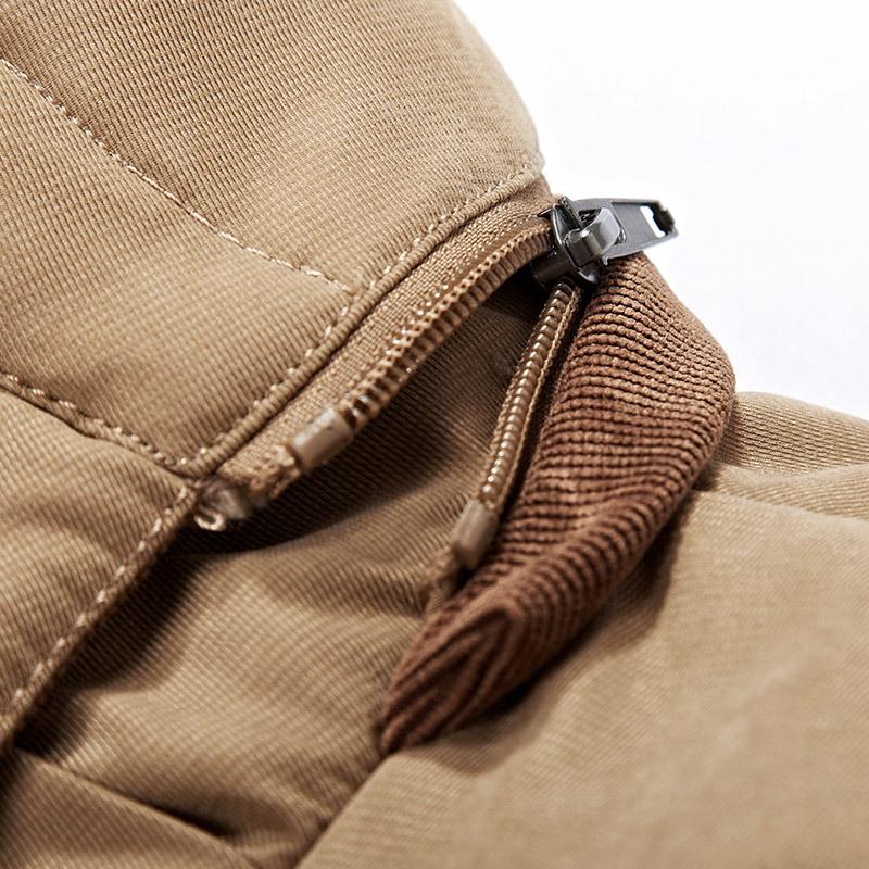 Зимняя одежда с хлопковой подкладкой Мужская флисовая утепленная куртка Мужская теплая хлопковая одежда средней и длинной длины