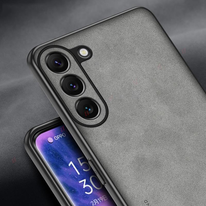 Sheepskin Leather Case For Samsung A54 A15 A05 A34 Soft Silicone Bumper Phone Case For Galaxy S24 Plus S23 S22 Ultra S21 FE Slim Phone Cover