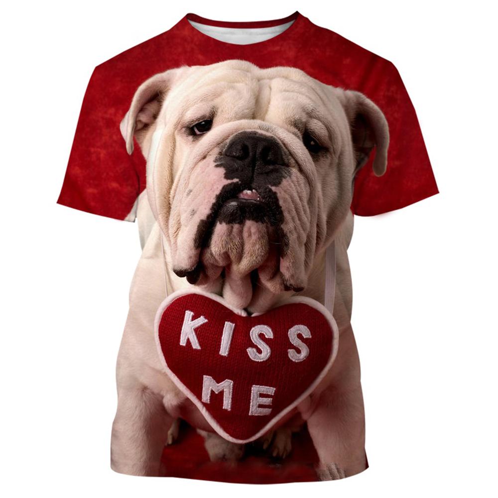Summer Fashion Casual Funny Animal Dog Graphic T Shirts Men Hip Hop Personality Trend Printed Tees O-neck Short Sleeve