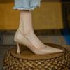 Women's Luxury High Heels 2025 New Spring and Autumn Shallow Mouth Soft Surface Work Shoes Pointed Thin Heel Sexy High Heels