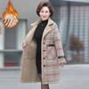 Middle Aged Elderly Mother Winter Plush Coat Large Size Thick Warm Long Woolen Overcoat Fashion Women Plaid Parka Jacket 8XL 9XL