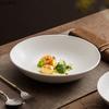 Solid Color Star Stream Texture Ceramic Deep Plate Restaurant Salad Plate Thick Soup Plate Molecular Cuisine Creative Tableware