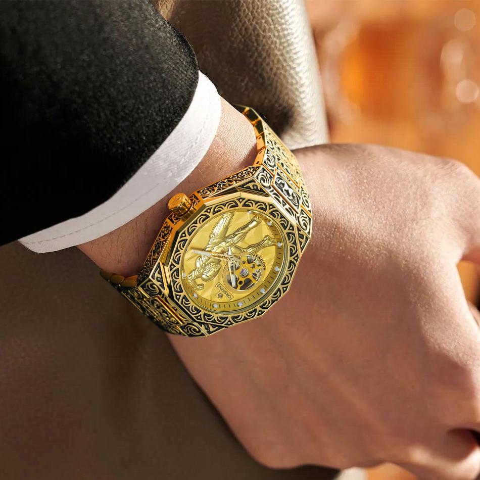 Men's Business Fashion Mechanical Watch Top Brand Automatic Mechanical Stainless Steel Clock Gifts for Men