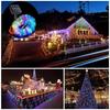 5/10/20M Solar Flower Wreath Tube Rope Light Fairy LED Light String Wedding Outdoor Garden Fence Landscape Lighting