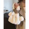 Autumn Winter Furry Bucket Bag Women  New Large Capacity Commuter Shoulder Crossbody Bags Lady Soft Handbag