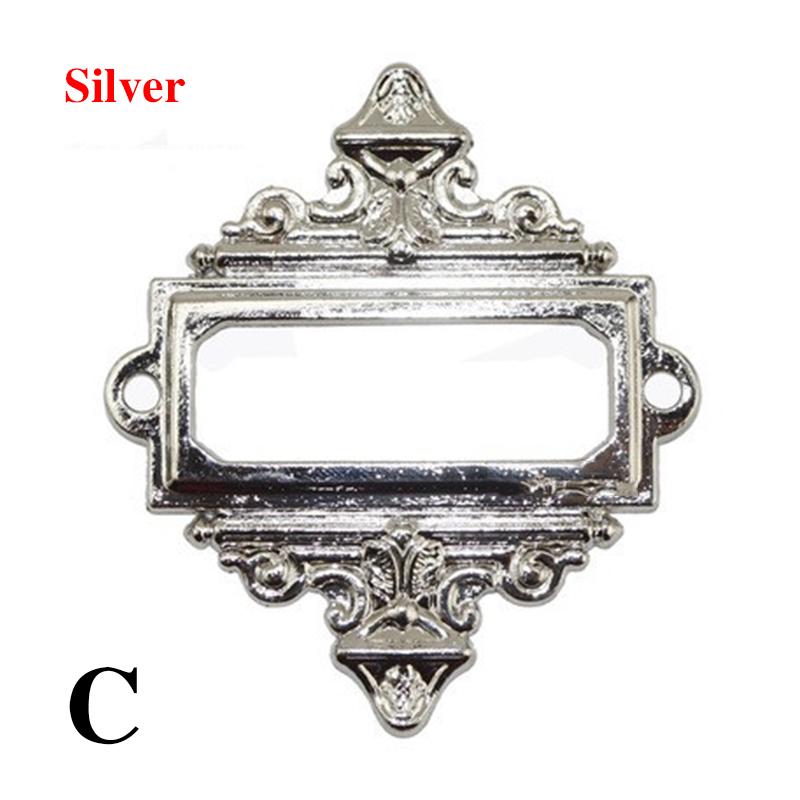 5PCs Name Card Label Frame Card Holder Antique Tags Drawer Pull Label Holder Cabinet File Vintage
