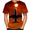 Large Passenger Plane 3d Printed T-Shirts Funny Cool Casual Harajuku Street Outdoor Scene Short Sleeves O-neck Men's T-shirts