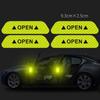 4 Pieces/Set of Car Open Reflective Tape Warning Signs Night Driving Safety Lighting Luminous Tape