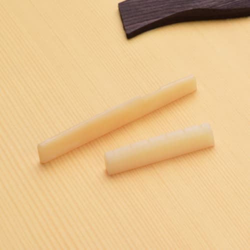 RUSUO Guitar Saddle, Guitar Saddle and Nut, Real Bone Material, for Two 6-String Acoustic Guitars