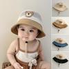 Cute Cartoon Bear Baby Bucket Hat Summer Mesh Breathable Fisherman Cap for Kids Boys Girls Wide-brim Adjustable Sun Hats
