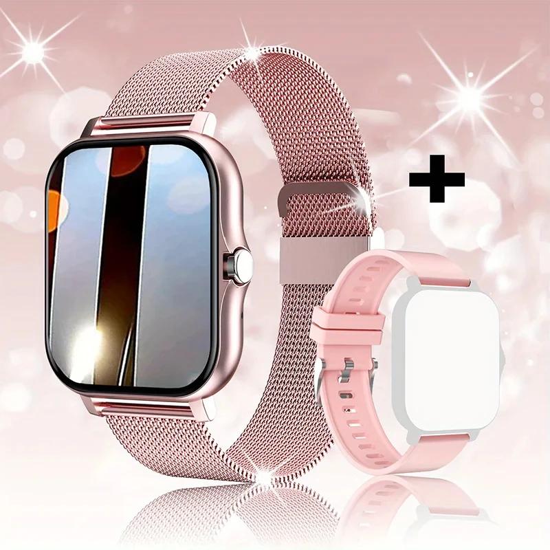 Women Gold Smart Watch Men Waterproof Bluetooth Wireless Call Infinite Screen Smart Bracelet 2024 New Watch DIY Watch Face Bands