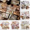 60PCS/SET Multi-choice Stickers Material Package Vintage Literary Plants Characters DIY Handbook Decoration Scrapbooking Label Diary Journal Planner