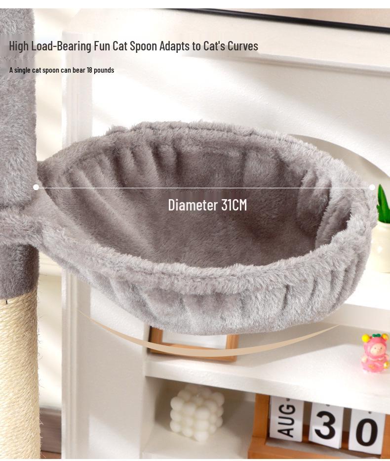 Compact Cross-Border Cat Climbing Frame: Large Cat Tree with Integrated Cat Nest, Space-Saving Design, Foreign Style