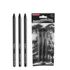 Water-Soluble Charcoal Pencils & Sticks 3-Piece Set: Soft, Medium, Hard for Sketching