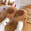 Capybara Slippers Non-slip Pufferfish Ladies Kids Home Cotton Shoes Boys Man Cute Kapibala Girls Plush Slipper