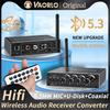 VAORLO Bluetooth 5.3 Audio Receiver+Coaxial DAC Converter+USB U-Disk Play+6.5 Micrphone Karaoke Wireless Adapter 3.5MM AUX RCA