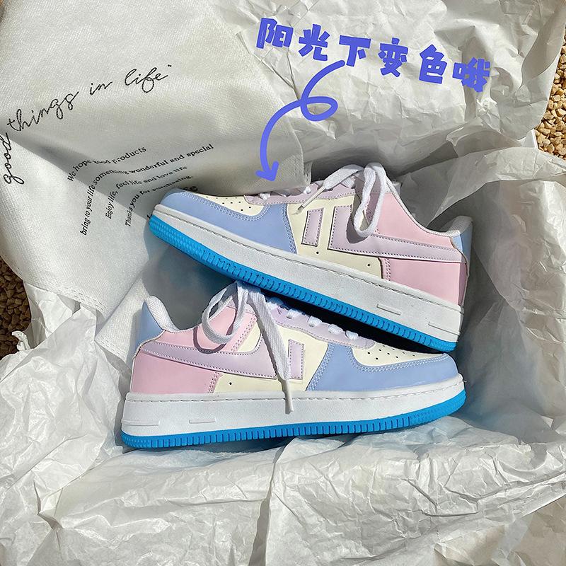 Little White Shoes Sunshine Chameleon New Shoes Female Student Korean Version Casual Board Shoes Air Force One Sneakers
