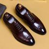 [Pre-Sale Non-Spot] Dress Leather Shoes Men'S Genuine Leather British Engraved Block First-Layer Cowhide Business Men'S Shoes