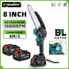 Newbeny 8-Inch Cordless Chainsaw with Brushless Motor 1500W Electric Pruning Saw for Wood Cutting Tree Trimming Gardening with Makita 18V Battery