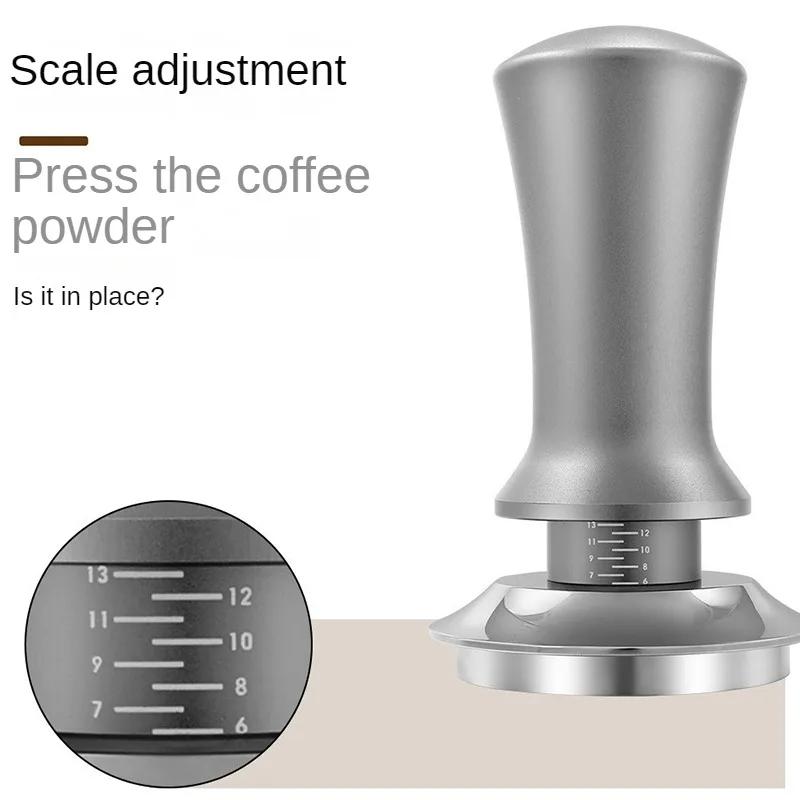 Coffee Tampers 15lb Spring Loaded Coffee Tamper Ripple Base Aluminum Self Leveling Espresso Tamper Coffeeware 51mm 53mm 58mm