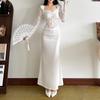 Women's Sexy Royal Sister Wind Lace Patchwork Design Hollow Slim Dress
