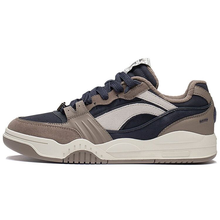 Li Ning Moon White Dream Theme Thick Sole Height Increasing Non-Slip Wear-Resistant Lightweight Low-Top Skate Shoes Men Sneakers Brown AGCS251-4
