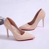 Fashion Women Shoes Red High Heels Sexy Pointed Toe Pumps Wedding Dress Shoes Nude Black Color Red Rubber Bottom High Heels
