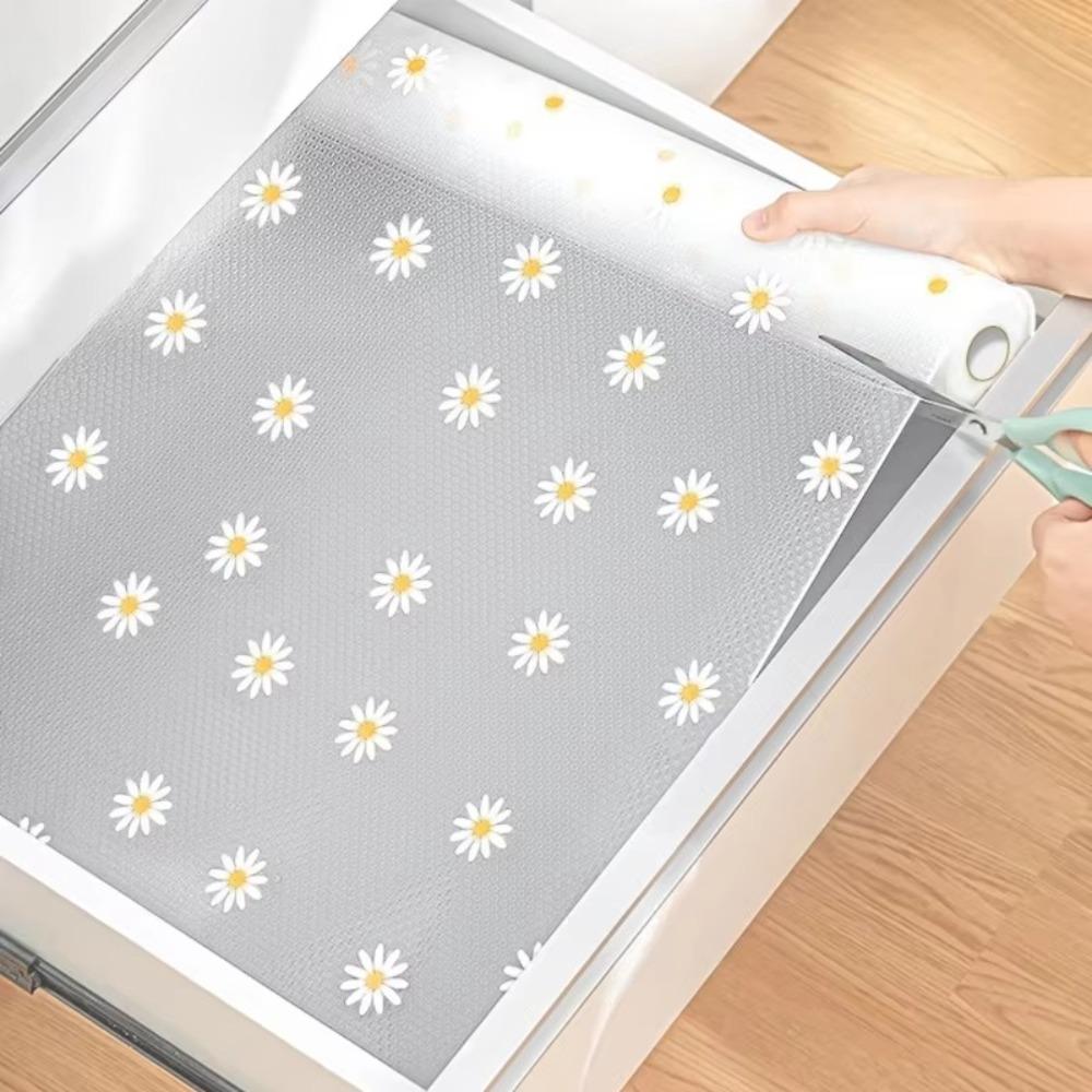 Daisy Drawer Liners Mat Waterproof Fridge Pad Table Cover Mat Kitchen Cabinets Home Organization