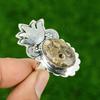 Turritella Agate Stone Sterling Silver Engagement Unique Statement Ring Jewelry