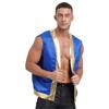 Mens Toad Vest Costume Open Front Metallic Shiny Trim Contrast Waistcoat