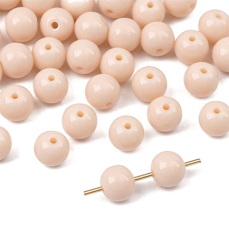 8mm Solid Color Glass Round Beads for DIY Necklace and Bracelet Jewelry Making