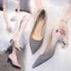 Sequins Wedding Party Shoes Women Sexy Pointed Toe 6.5cm Thick Heel Pumps Woman Slip-On Shining Banquet High Heels Shoes Female