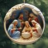 2d Plane Christmas Jesus Birth Acrylic Automobile Hanging Ornament Stereo Vision Jesus Birth Blessing Pendant