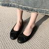 Fashion Spring New Flat Shoes Women's Round Head Shallow Mouth Butterfly Knot Soft Sole Anti-slip Wear-resistant Single Shoes