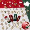 2pcs 3D Alloy Christmas Tree Bells Nail Art Zircon Pearl Metal Manicure Nails Accessories DIY Nail Decorations Supplies Charms